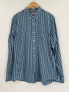 J.Crew Tailored Fit Gingham Button Down Shirt | Blue Green | XLT